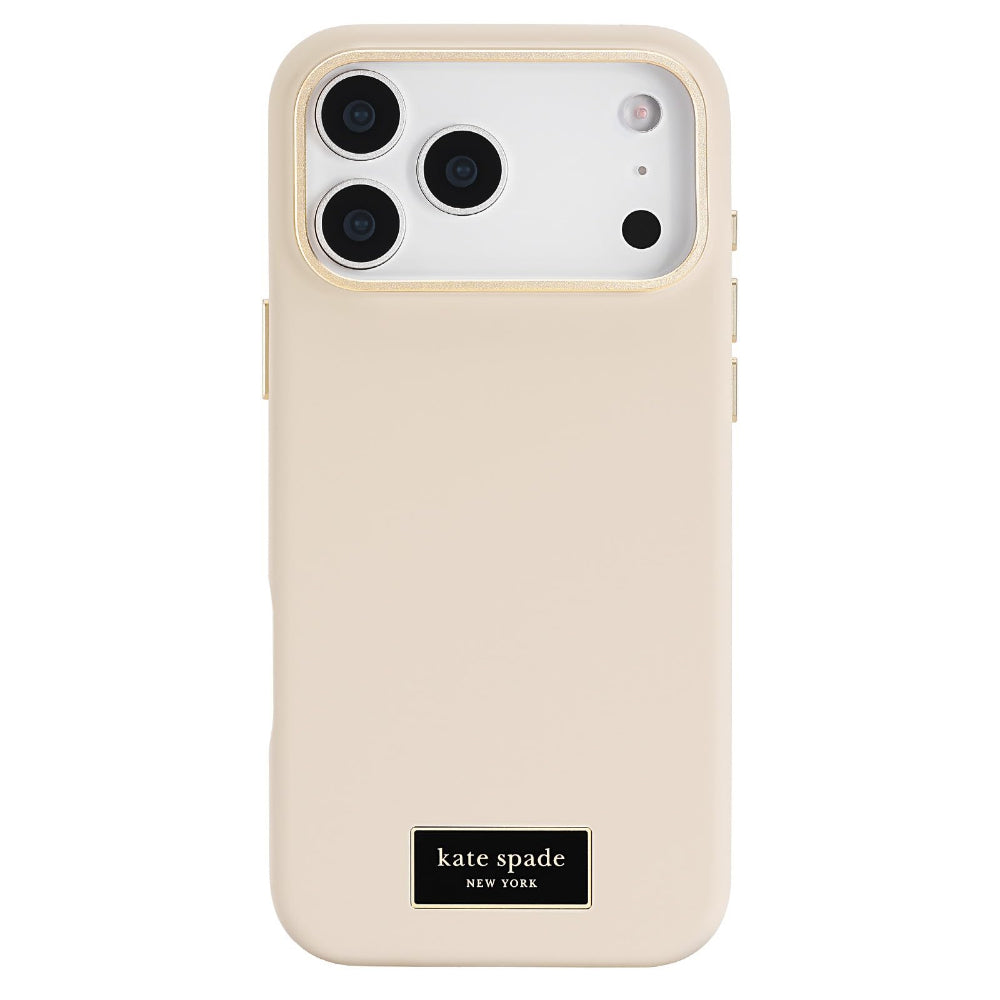 جراب CASE-MATE Kate Spade لهاتف iPhone 17 Pro Max، مصنوع من السيليكون، بلون بيج مثالي، مزود بخاصية MagSafe