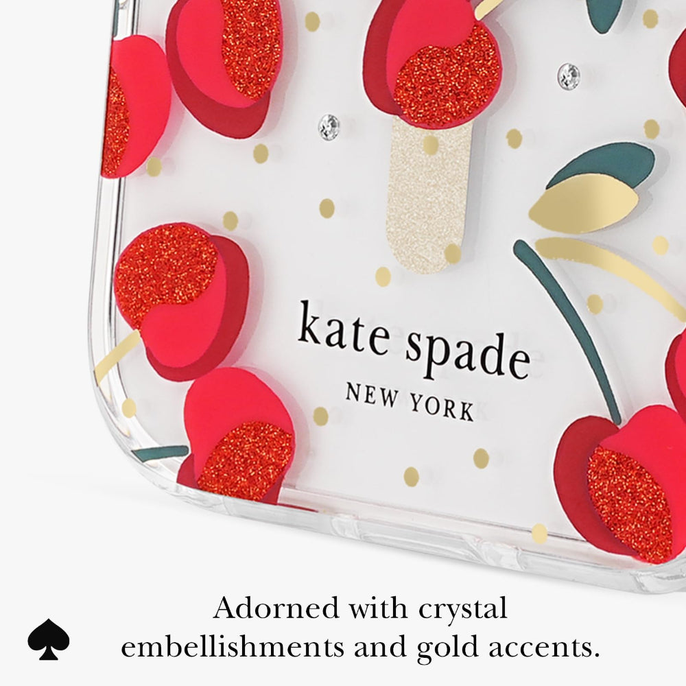 غطاء حماية CASE-MATE Kate Spade لهاتف iPhone 17 Pro بنقشة Cherry Dot مع خاصية MagSafe