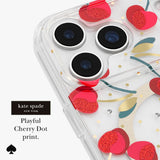 غطاء حماية CASE-MATE Kate Spade لهاتف iPhone 17 Pro بنقشة Cherry Dot مع خاصية MagSafe