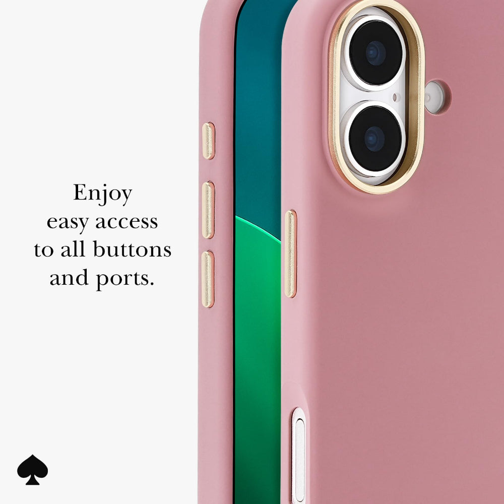 جراب CASE-MATE Kate Spade لهاتف iPhone 17، مصنوع من السيليكون، بتصميم Icon Dusk Rose، مزود بغطاء Magsafe