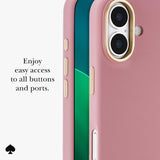 جراب CASE-MATE Kate Spade لهاتف iPhone 17، مصنوع من السيليكون، بتصميم Icon Dusk Rose، مزود بغطاء Magsafe