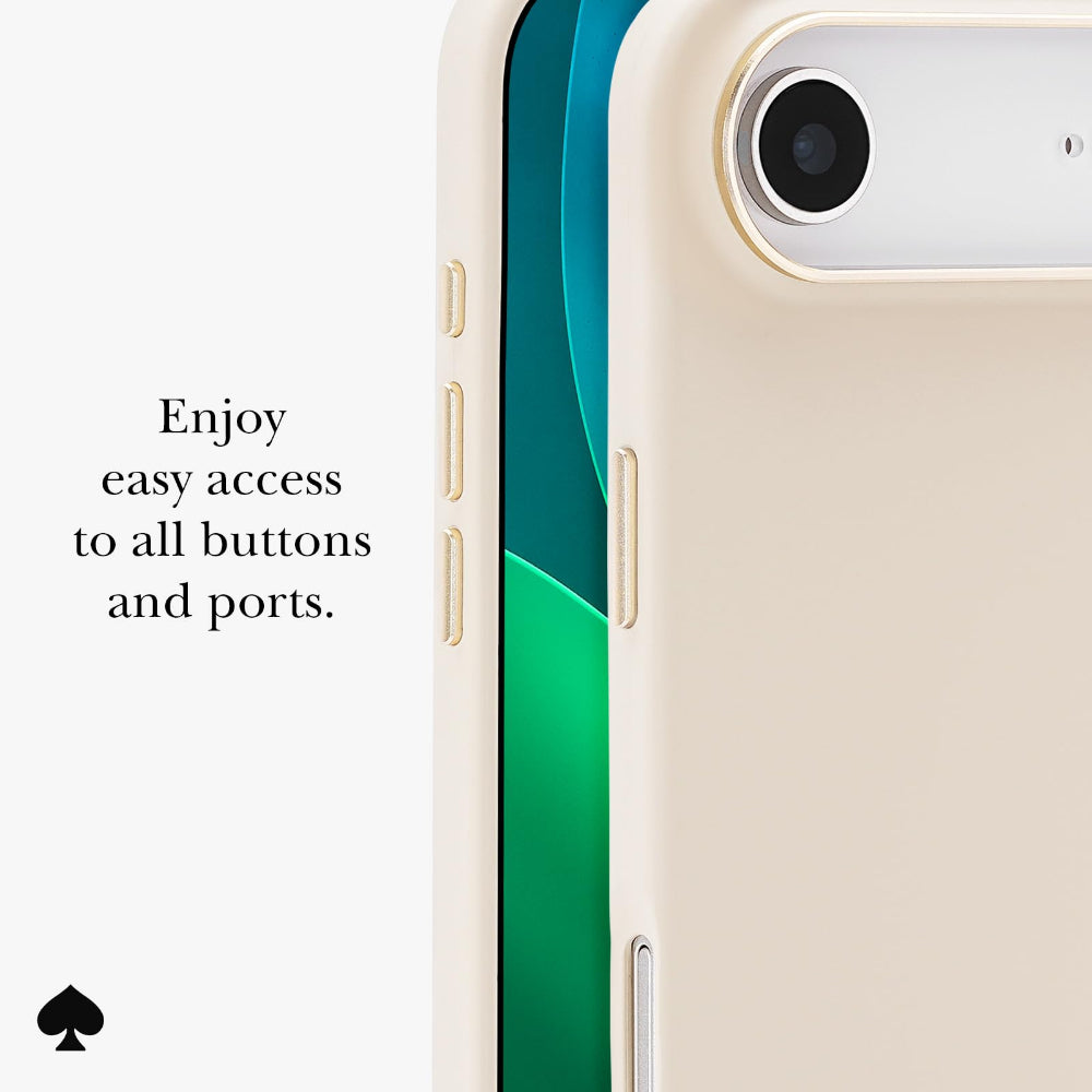 جراب CASE-MATE Kate Spade لهاتف iPhone 17 Air، مصنوع من السيليكون، بلون بيج مثالي، مزود بخاصية Magsafe
