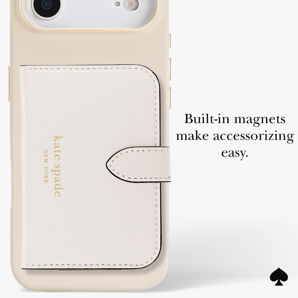 جراب CASE-MATE Kate Spade لهاتف iPhone 17 Air، مصنوع من السيليكون، بلون بيج مثالي، مزود بخاصية Magsafe