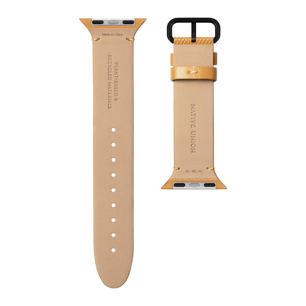 Native Union (Re)Classic Band for Apple Watch Ultra / 42 / 44 / 45mm models- Elegant Textured Leather Band, Comfortable All-Day Wear, Eco-Friendly, Stain Resistant, Secure Attachment - Kraft