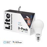 مصباح لايت بولب مومنت A60 RGB LED، 2700-6500 كلفن، قاعدة E27، 8.5 واط، يدعم واي فاي وبلوتوث - عبوة من 3 مصابيح - أبيض