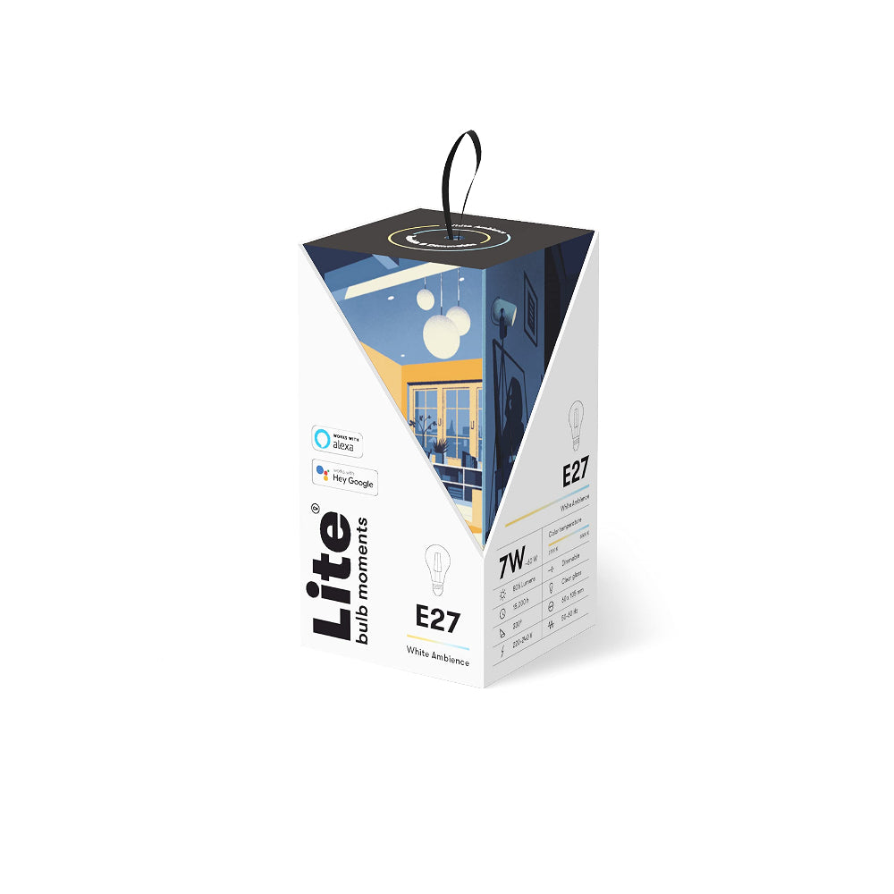 مصباح LED من لايت بلب مومنت A60، درجة حرارة اللون 2700-6500 كلفن، قاعدة E27، 6 واط، يدعم واي فاي وبلوتوث - عبوة واحدة - أبيض
