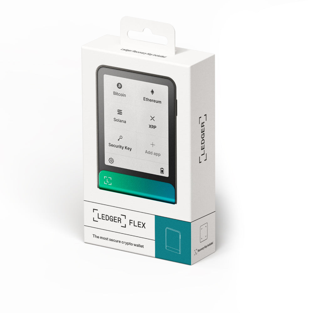 Ledger Flex Hardware Wallet| 2.84" TouchScreen + Recovery Key, Bitcoin Security, World's Safest Crypto Wallet, Bluetooth Connection, USB-C Charging, 5000+ Coins NFT, for iOS & Android - Oxidate Green