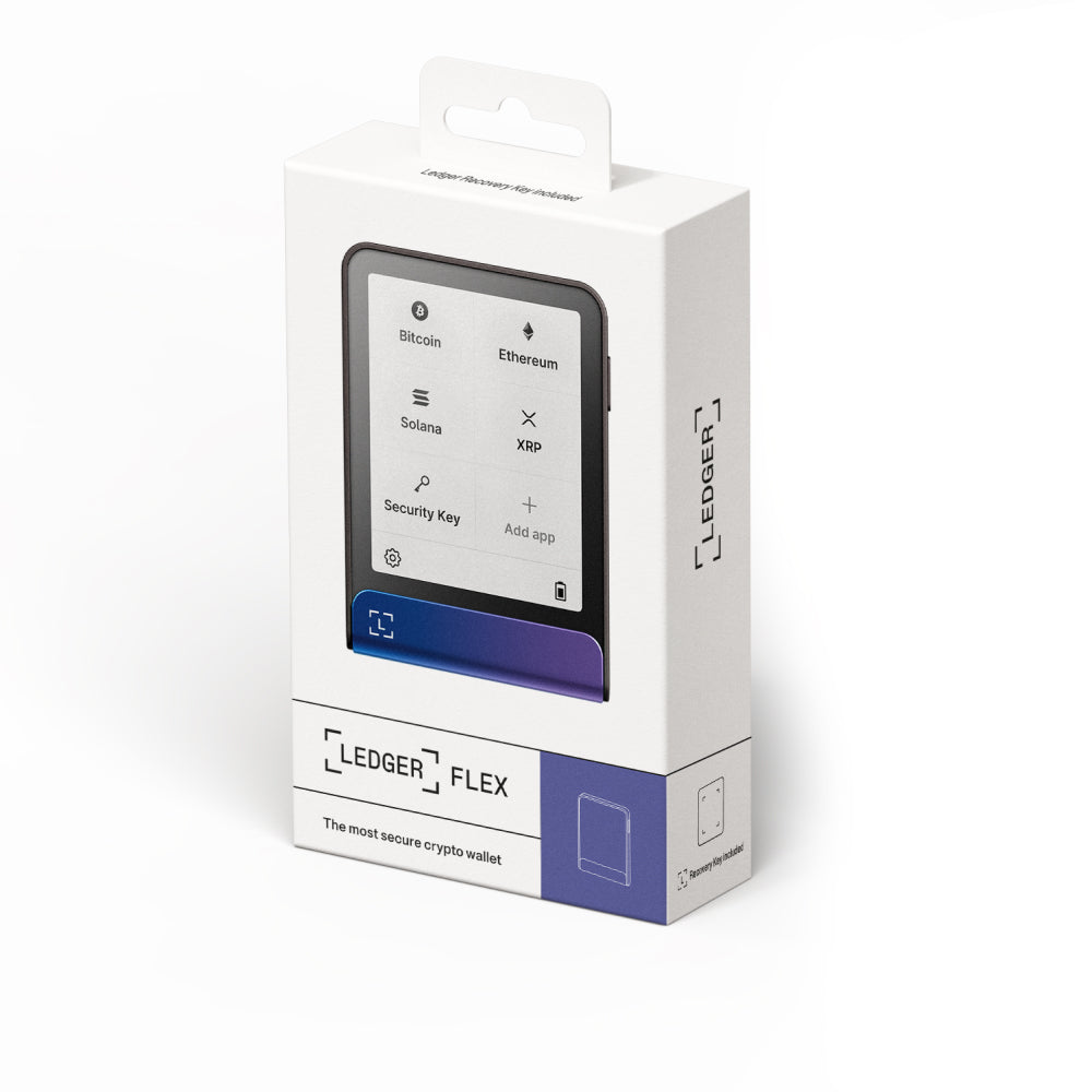 Ledger Flex Hardware Wallet| 2.84" TouchScreen + Recovery Key, Bitcoin Security, World's Safest Crypto Wallet, Bluetooth Connection, USB-C Charging, 5000+ Coins & NFT, for iOS & Android - Neptune Blue