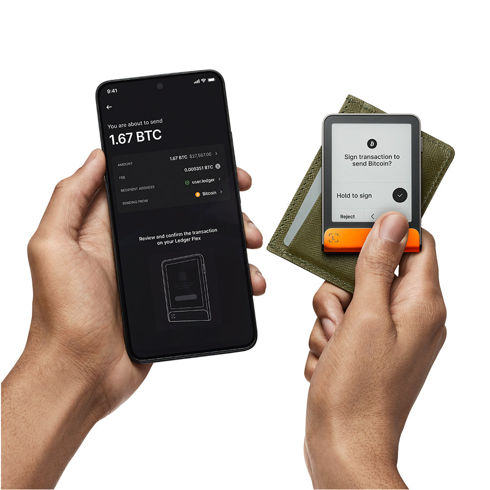 Ledger Flex Hardware Wallet| 2.84" TouchScreen + Recovery Key, Bitcoin Security, World's Safest Crypto Wallet, Bluetooth Connection, USB-C Charging, 5000+ Coins & NFT, for iOS & Android - Orange