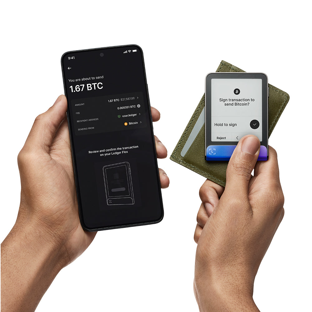 Ledger Flex Hardware Wallet| 2.84" TouchScreen + Recovery Key, Bitcoin Security, World's Safest Crypto Wallet, Bluetooth Connection, USB-C Charging, 5000+ Coins & NFT, for iOS & Android - Neptune Blue
