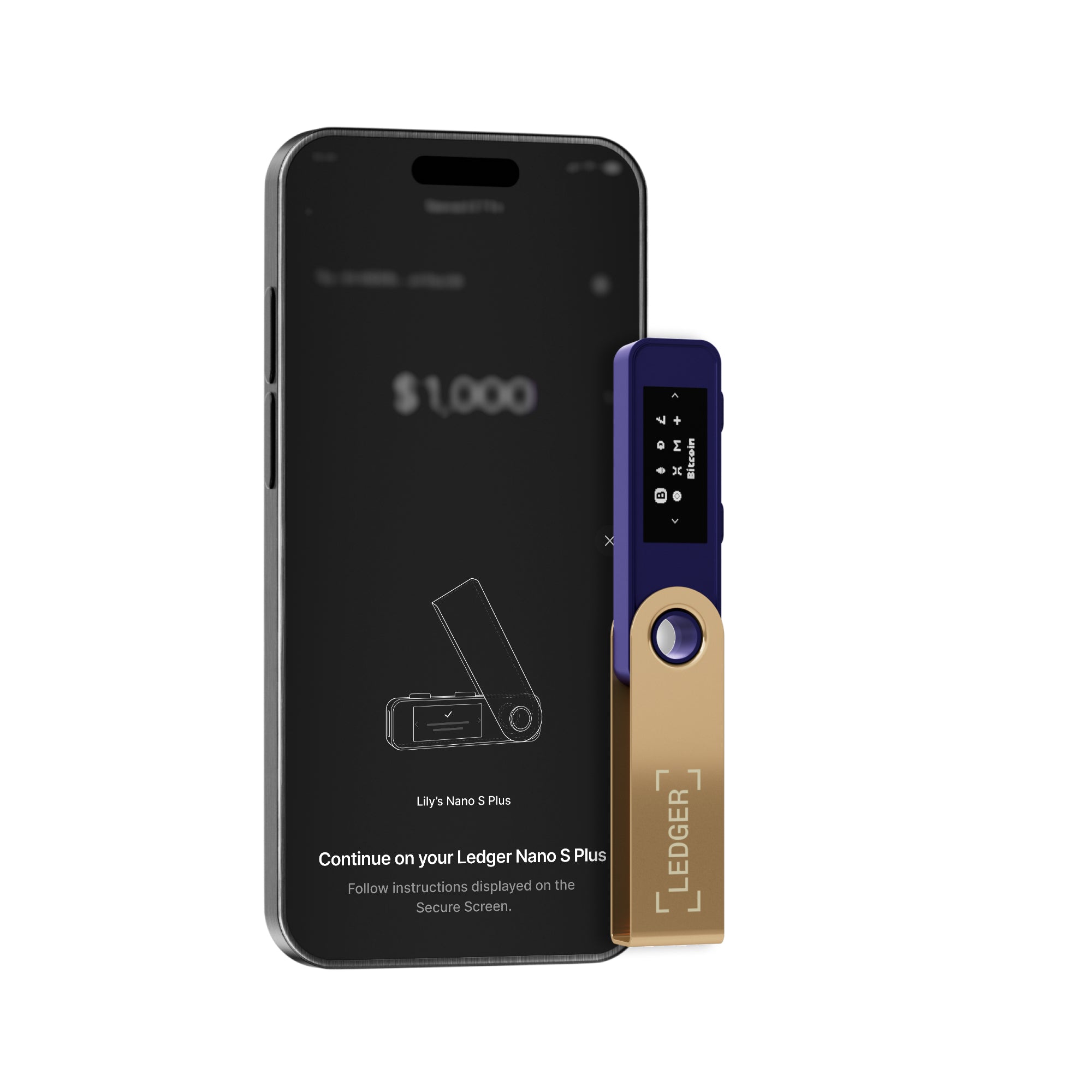 Ledger Nano S Plus Crypto Hardware Wallet, Secure Offline Storage, USB-C, Supports 15,000+ Coins and NFTs, Ledger App Compatible, Ferro Fuchsia