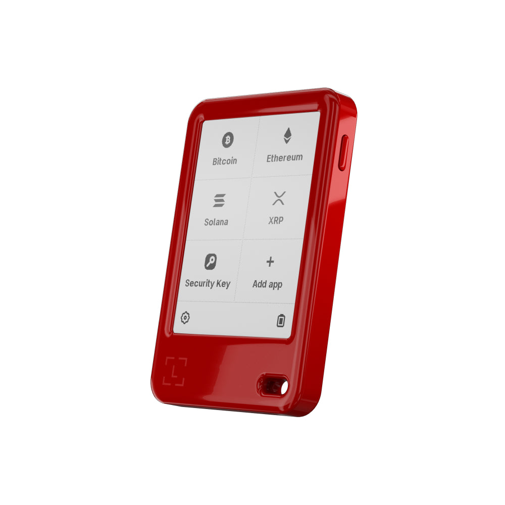 Ledger Nano Gen5 Crypto Hardware Wallet with Recovery Key – Cherry Red | 2.8” E Ink Touchscreen, Secure Element, USB-C, Bluetooth & NFC