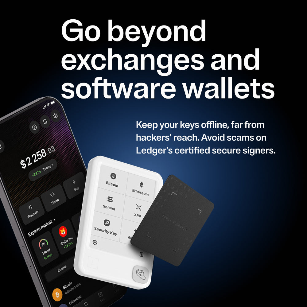 Ledger Nano Gen5 Crypto Hardware Wallet with Recovery Key – Glacier White | 2.8” E Ink Touchscreen, Secure Element, USB-C, Bluetooth & NFC