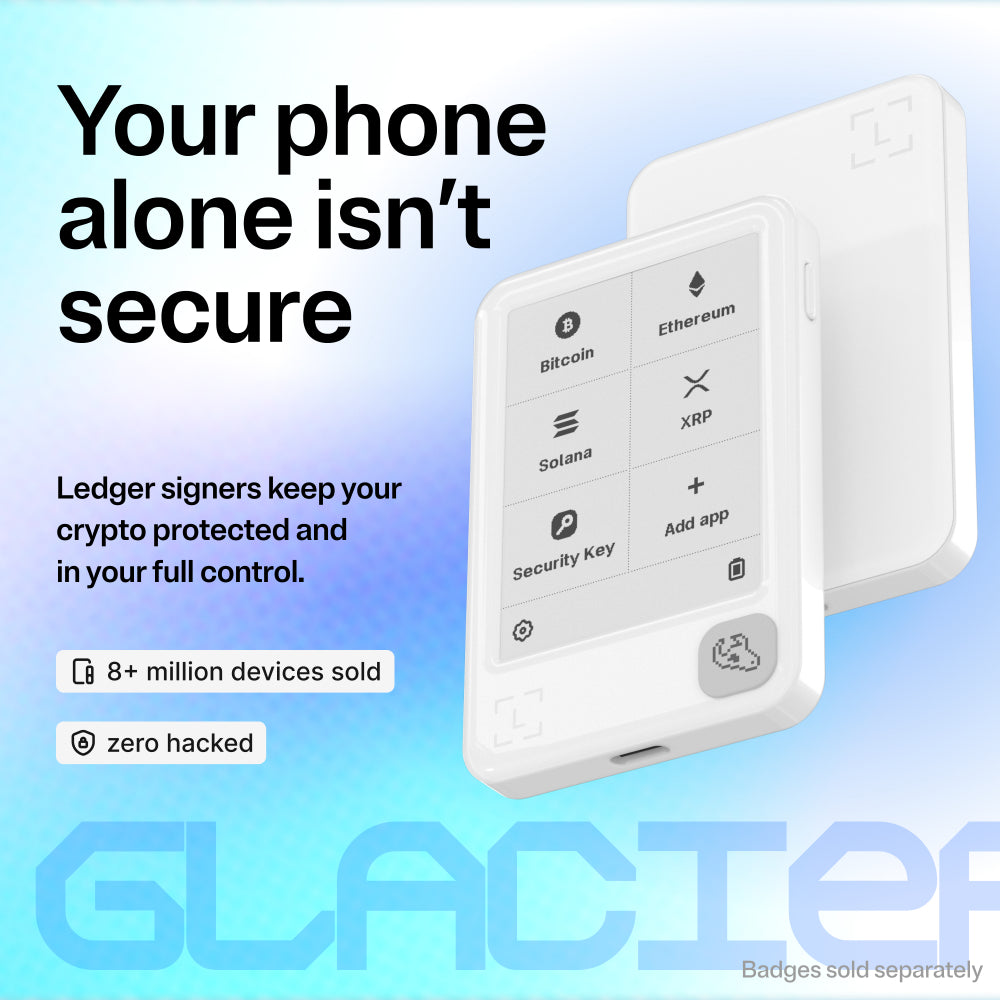 Ledger Nano Gen5 Crypto Hardware Wallet with Recovery Key – Glacier White | 2.8” E Ink Touchscreen, Secure Element, USB-C, Bluetooth & NFC