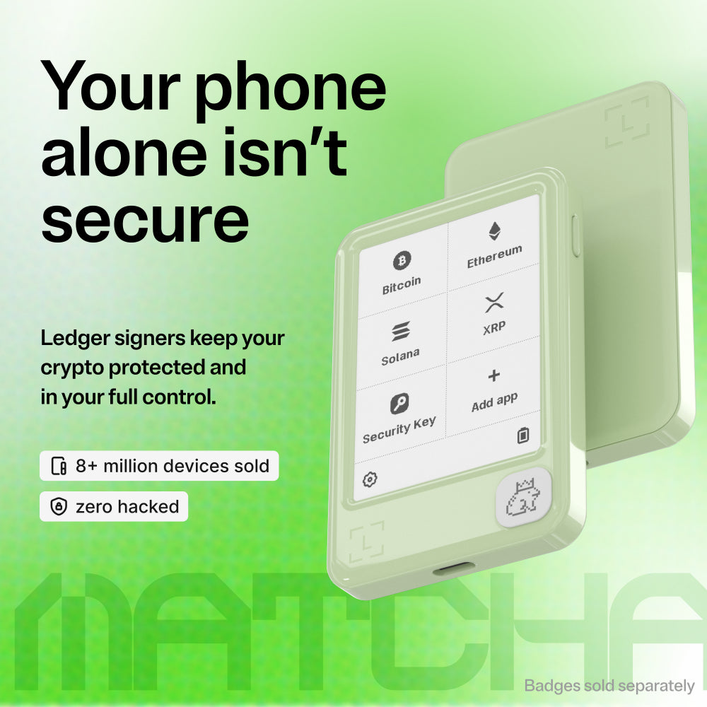 Ledger Nano Gen5 Crypto Hardware Wallet with Recovery Key – Matcha Green | E Ink Touchscreen, Secure Element, USB-C, Bluetooth & NFC