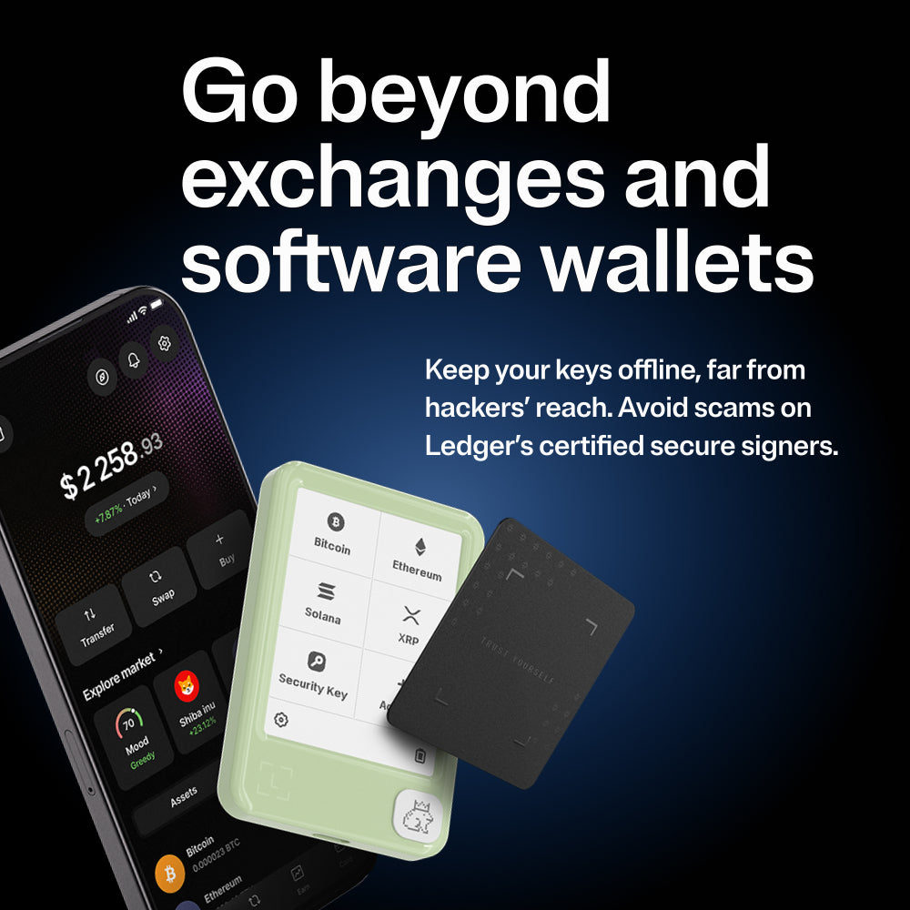 Ledger Nano Gen5 Crypto Hardware Wallet with Recovery Key – Matcha Green | E Ink Touchscreen, Secure Element, USB-C, Bluetooth & NFC