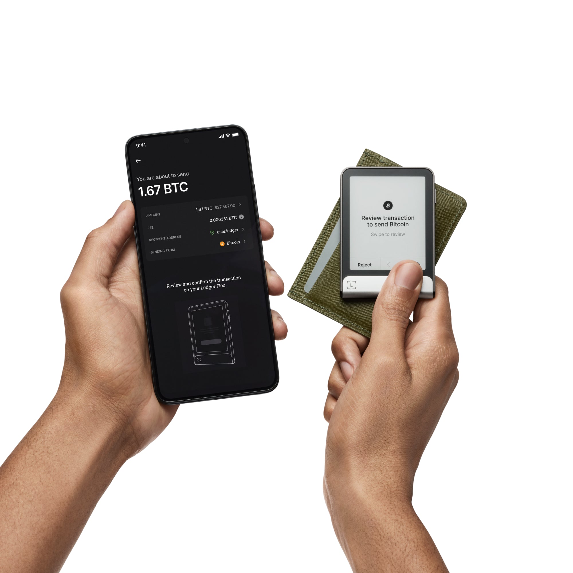 محفظة ليدجر فليكس للعملات الرقمية بشاشة لمس