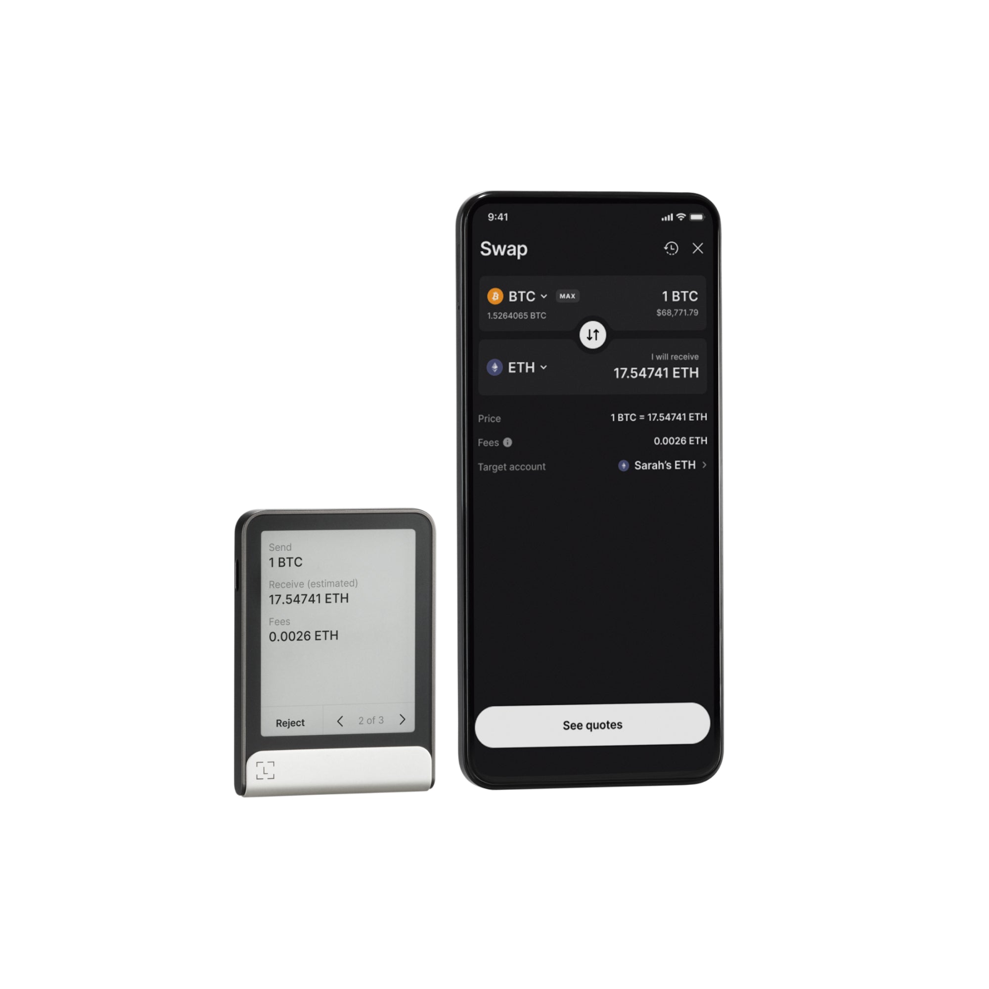 محفظة ليدجر فليكس للعملات الرقمية بشاشة لمس