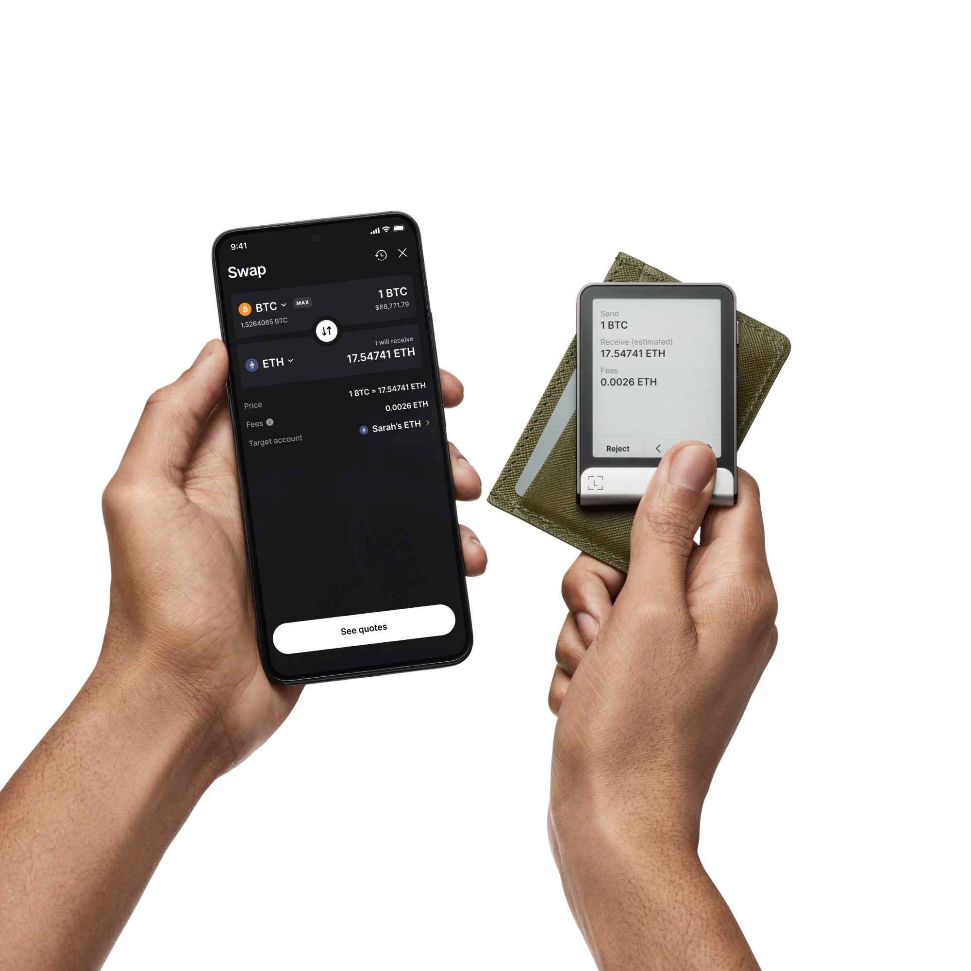 محفظة ليدجر فليكس للعملات الرقمية بشاشة لمس