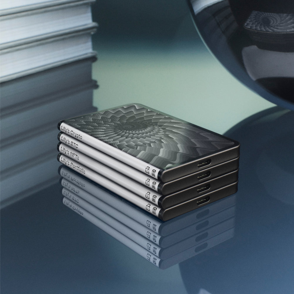 محفظة ليدجر ستاكس للعملات الرقمية بشاشة لمس وشحن لاسلكي - أسود