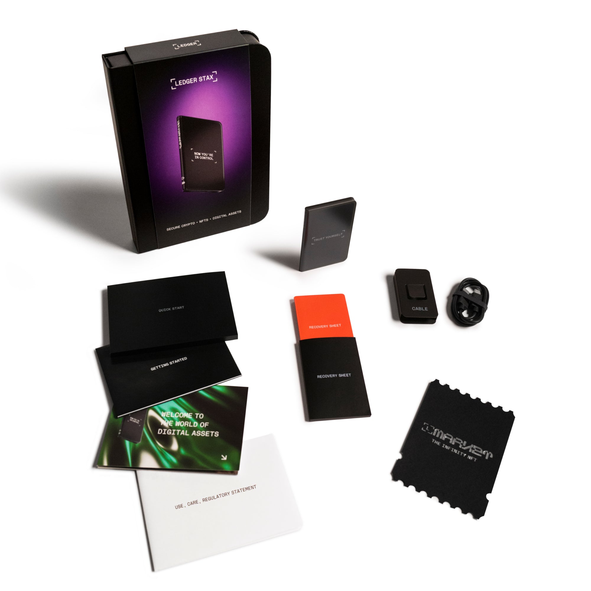 محفظة ليدجر ستاكس للعملات الرقمية بشاشة لمس وشحن لاسلكي - أسود