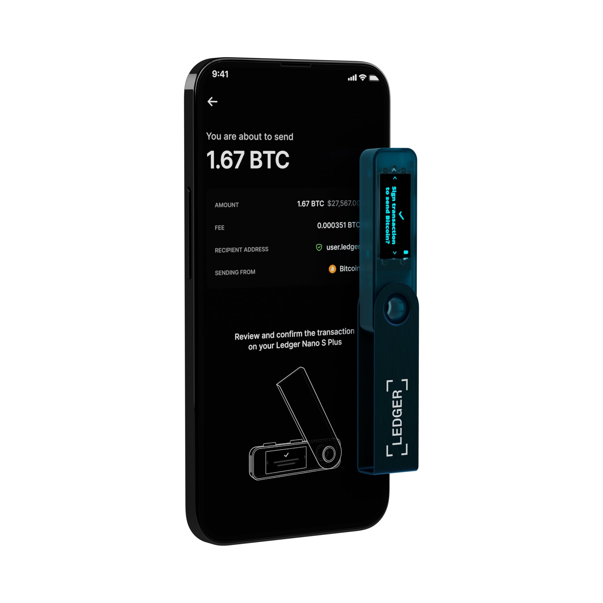 LEDGER Nano S Plus Crypto Wallet Sapphire Blue