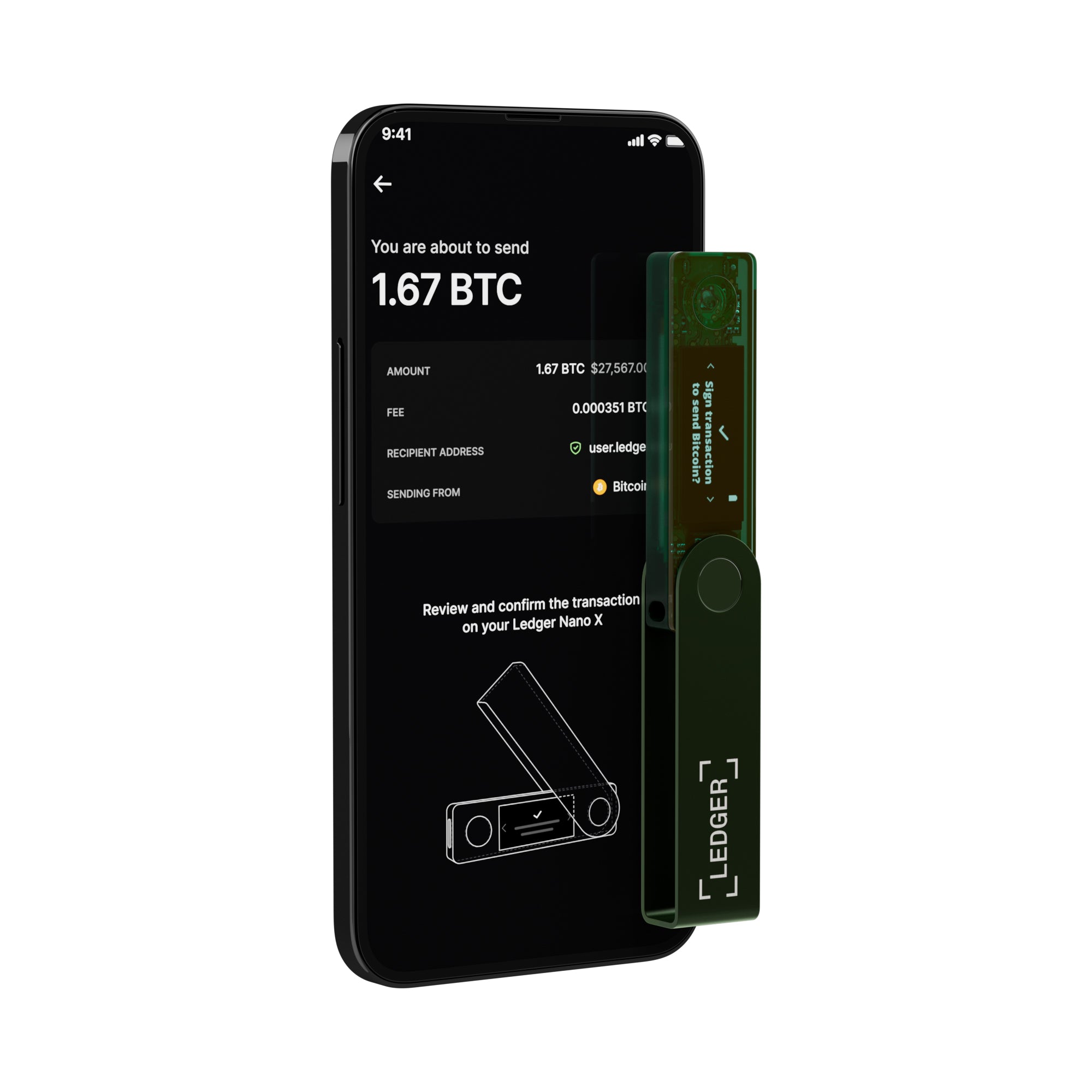 LEDGER Nano X Crypto Wallet Emerald Green