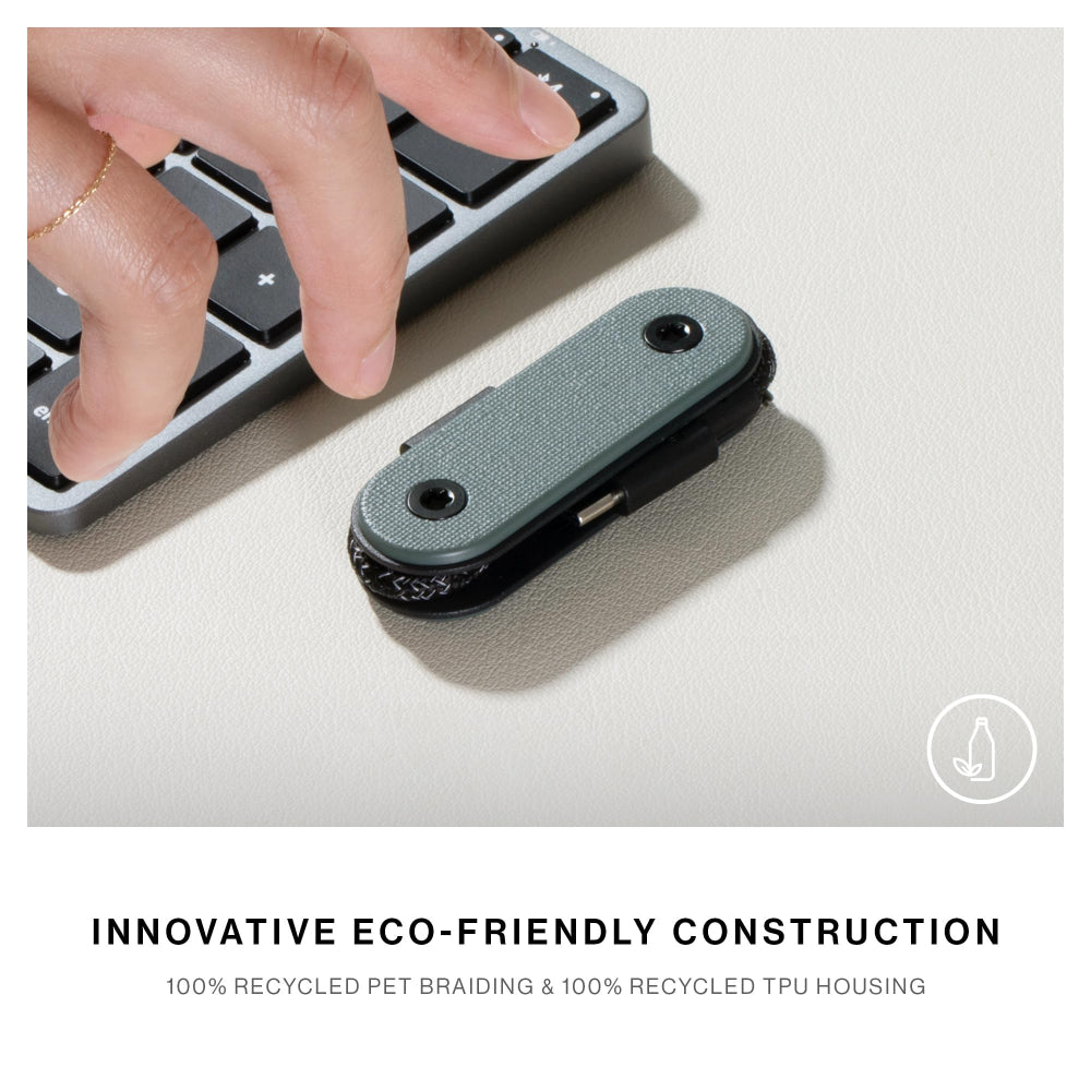 Native Union Pocket USB-C to USB-C Cable| 6.5in/17cm Portable USB-C Charging Cable and Keychain, Versatile Heavy Duty Design, w/ Cable Management, Eco-Friendly Recycled Material - Lemon