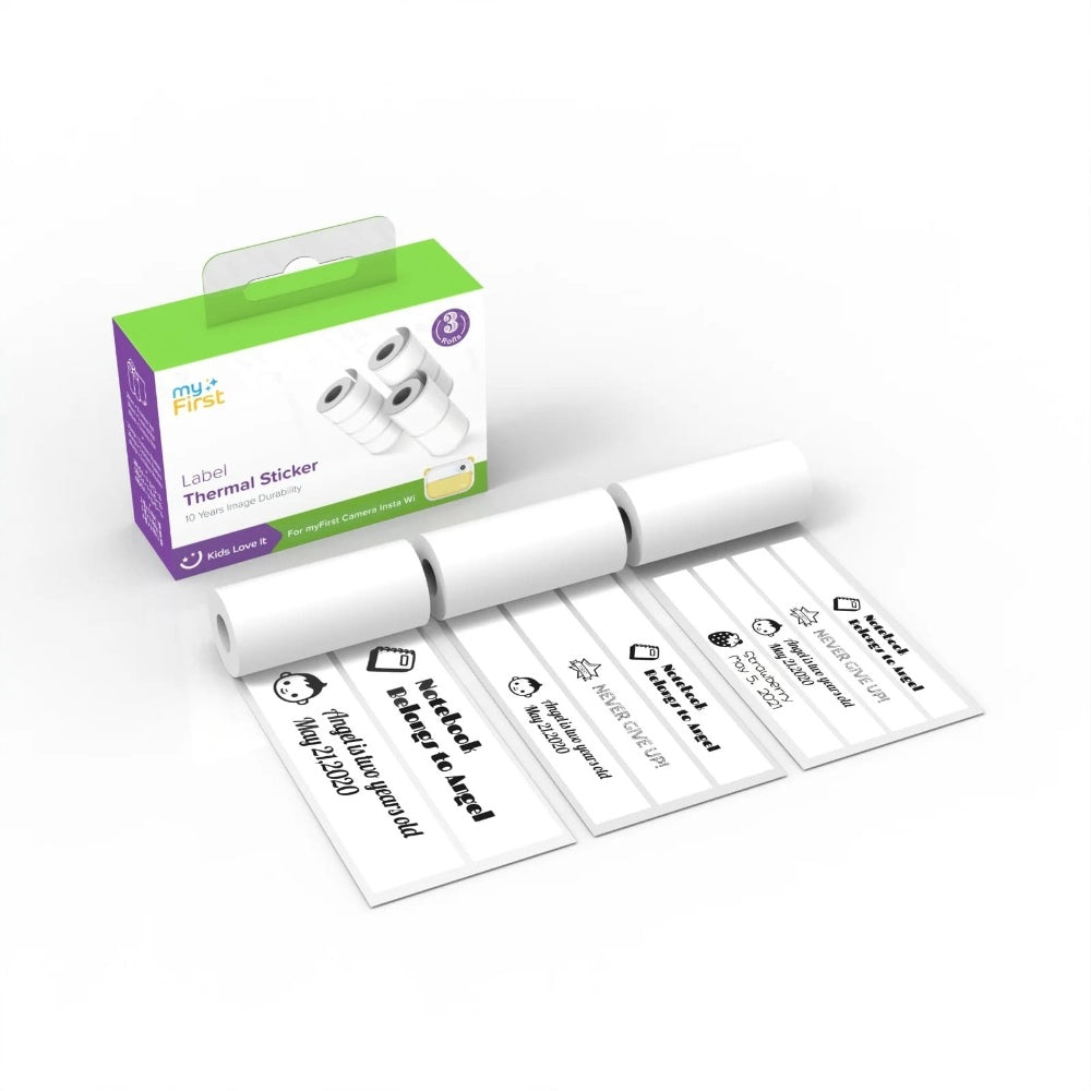 myFirst Camera Accessories Thermal Sticker White Label Name Stickers Instawi