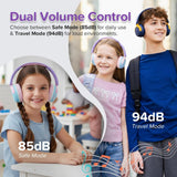 myFirst CareBuds Max - Wireless Headphones for Kids with Microphone Interchangeable EarPads Smart Volume Limit 52 Hours Playtime Fast Charging (Blueberry Pop)