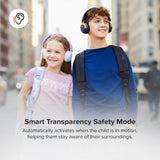 myFirst CareBuds Max - Wireless Headphones for Kids with Microphone Interchangeable EarPads Smart Volume Limit 52 Hours Playtime Fast Charging (Cotton Candy Mix)