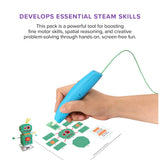 myFirst Fun Pack 3dPen Make PCL Filaments for 3D Printing Pen – Educational Kids' STEAM Activities with Stencil Book, 3D Motion Figures (Robot World)