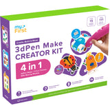 myFirst 3D Pen Make Creator Kit – All-in-One Starter Bundle with 3D Pen, Robot/Automobile/Insect Fun Packs, 3 Moving Models & Filaments – Creative STEM Craft Set for Kids - Red