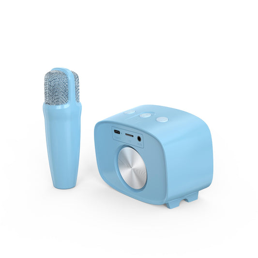 myFirst Voice 2| Kids Portable Karaoke Machine w/ Wireless Mic, Rechargeable Battery, Bluetooth Speaker, SD Card Slot, Wide Compatibility - Blue