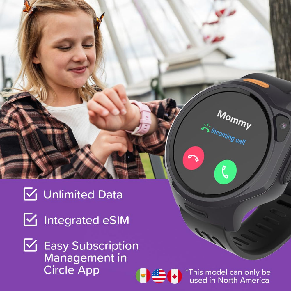 myFirst Fone R2| Kids Smartwatch, 1.3" AMOLED Screen, Video Calls Messaging Real-Time GPS Tracking SOS Button Safety Alerts School Mode Works, in 85 Countries, for Ages 5-12 - Cotton Candy Mix