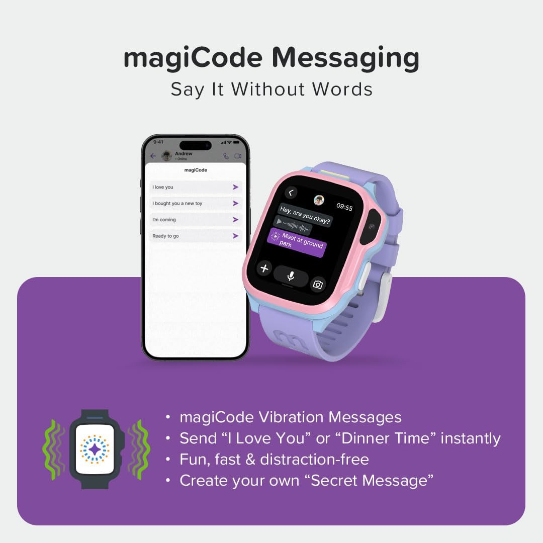 myFirst Fone S4 Kids Smartwatch Phone with eSIM – 4G LTE Voice & Video Calls, Advanced GPS Tracking, magiCode Messaging, 5MP Camera, SOS & Parental Controls, Fun Habit Tracker – Ages 5-12 - Space Blue