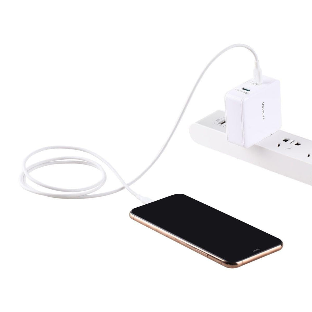 Momax Zero USB-C to Lightning 1.2M| Fast Charge, MFi Certified, Flexible Heavy Duty, for Apple iPhone 14/13/12/11/X Pro Max Mini Plus, iPads, Airpods - White