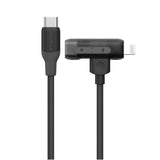 MOMAX 1 Link Flow Duo 2-IN-1 USB-C to USB-C + Lightning Braided Cable 1.5m - Black