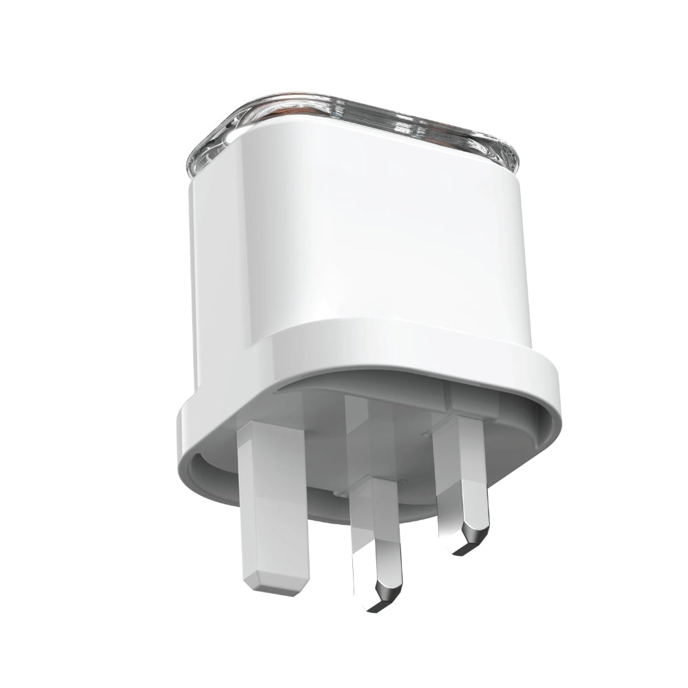 MOMAX 1 CHARGE FLOW PD 35W GAN Wall Charger 2 Ports - UK - Transparent White