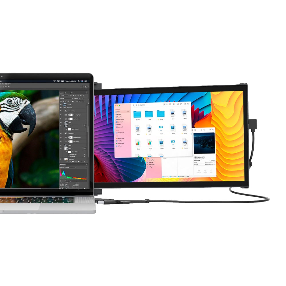 MOBILE PIXEL Portable Laptop Monitor Duex Plus DS - 13.3-inch 1080p Display - Black