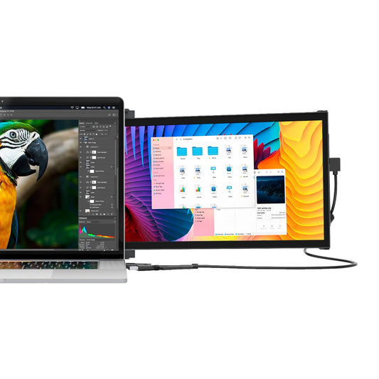 شاشة كمبيوتر محمول محمولة من موبايل بيكسل، طراز Duex Plus DS - شاشة 13.3 بوصة بدقة 1080 بكسل - أسود