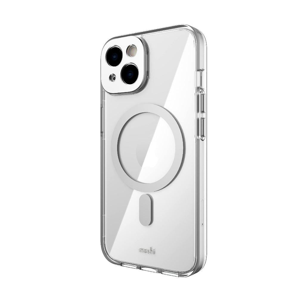 MOSHI iPhone 14 Plus - iGLAZE Case with MagSafe & Cam Cover - Silver