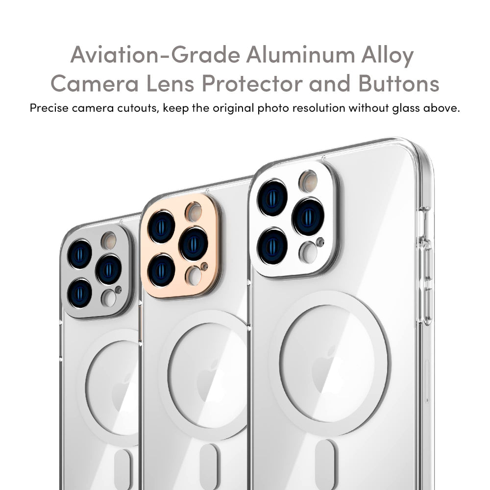 MOSHI iPhone 14 Plus - iGLAZE Case with MagSafe & Cam Cover - Silver