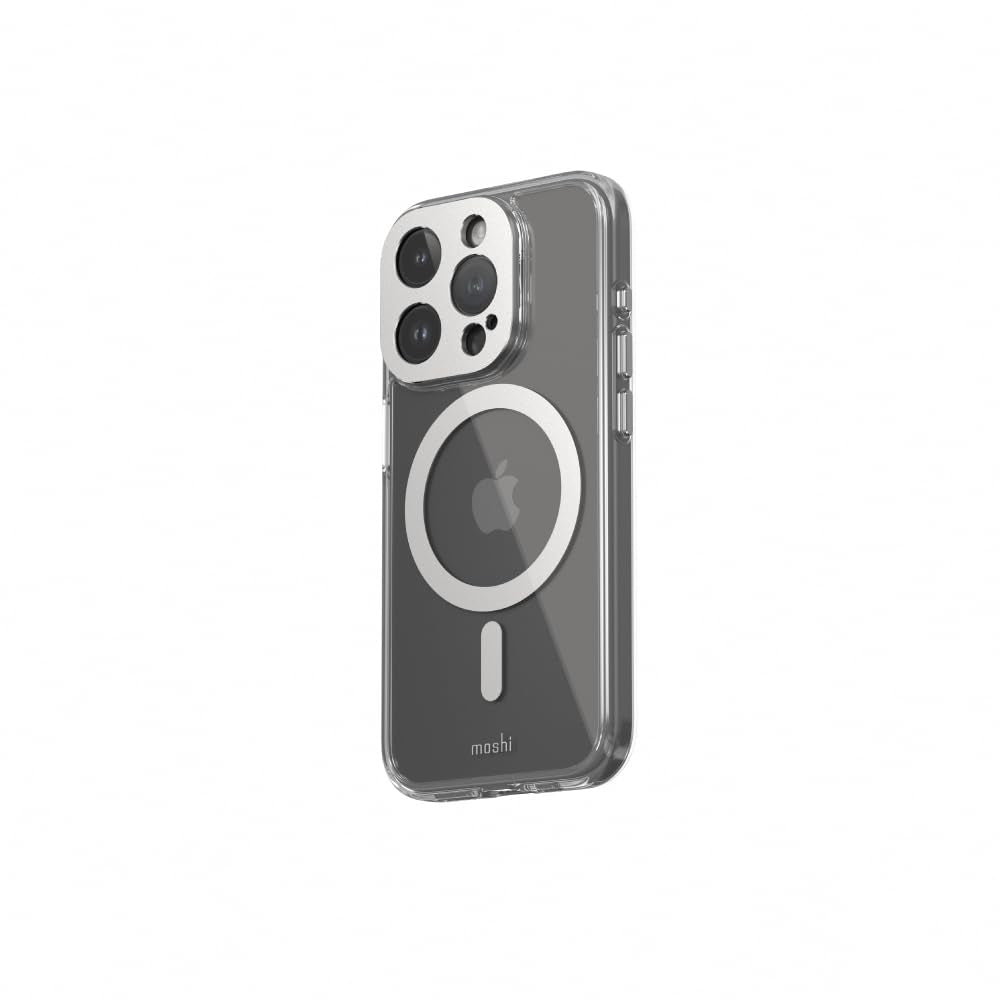 MOSHI iGlaze  iPhone 15 Pro 2023 Case - MagSafe Compatible - Silver