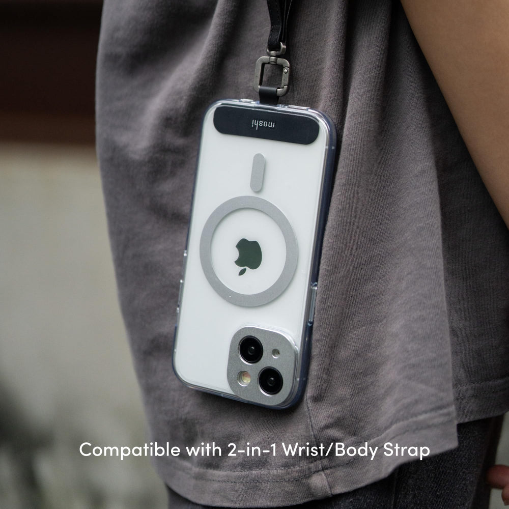 جراب MOSHI iGlaze لهاتف iPhone 15 Pro Max 2023 - متوافق مع MagSafe - رمادي داكن