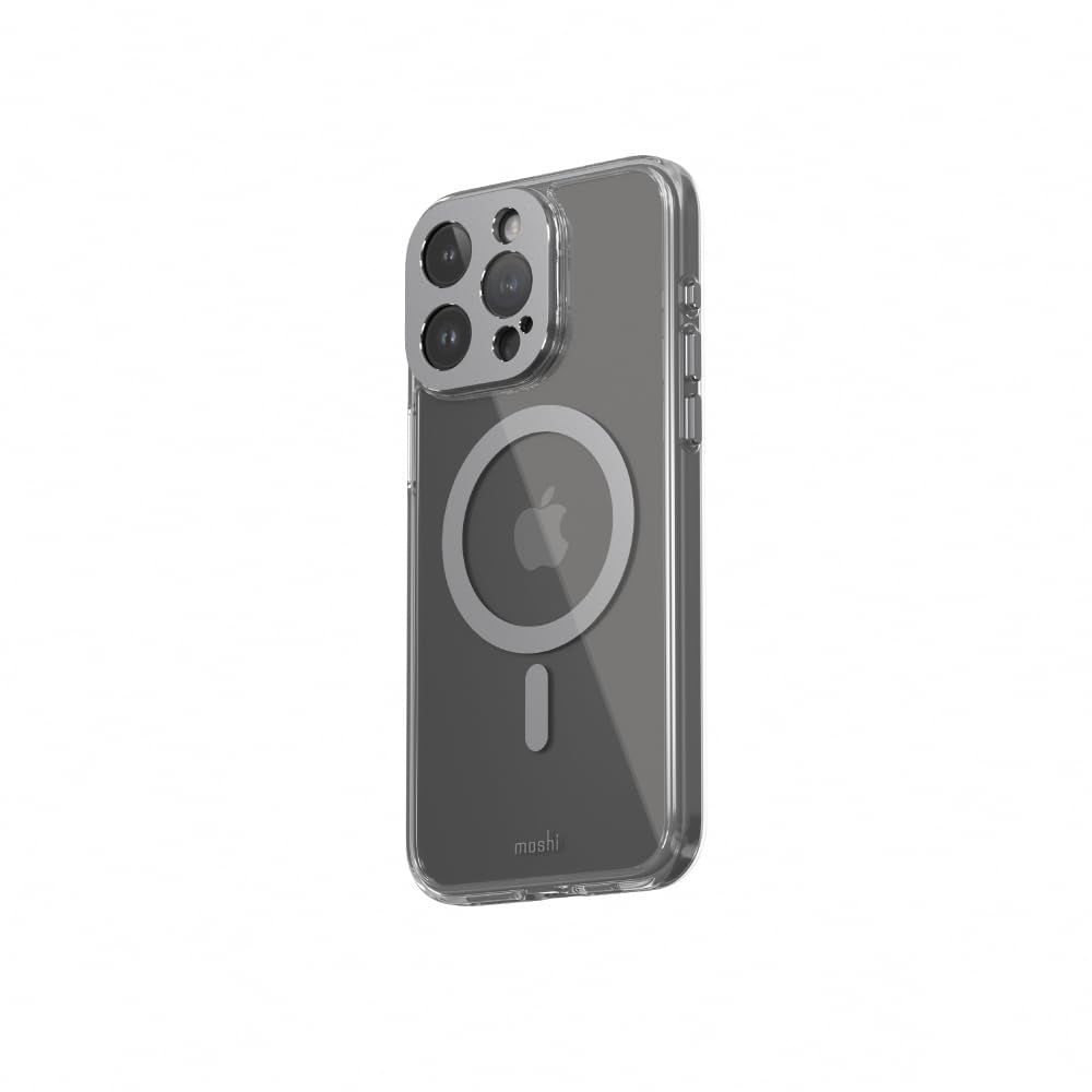جراب MOSHI iGlaze لهاتف iPhone 15 Pro Max 2023 - متوافق مع MagSafe - رمادي داكن