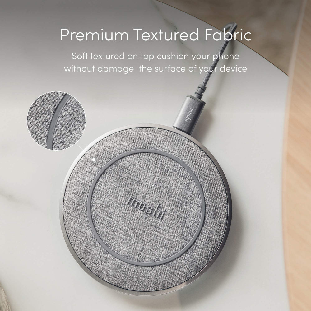 Moshi - Otto Q Wireless Charger Pad, Qi Certified Wireless Charger with Anti-Slip Rubber Base