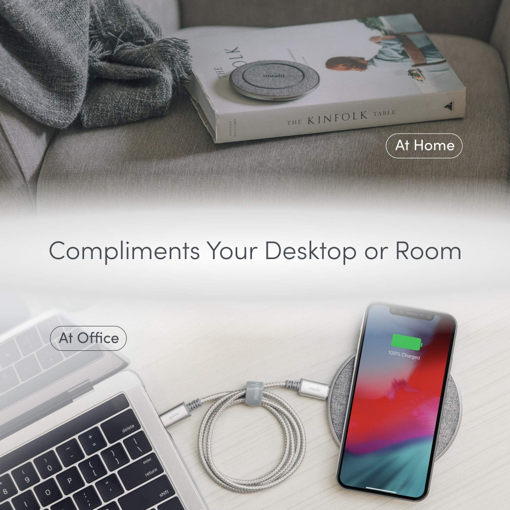 Moshi - Otto Q Wireless Charger Pad, Qi Certified Wireless Charger with Anti-Slip Rubber Base