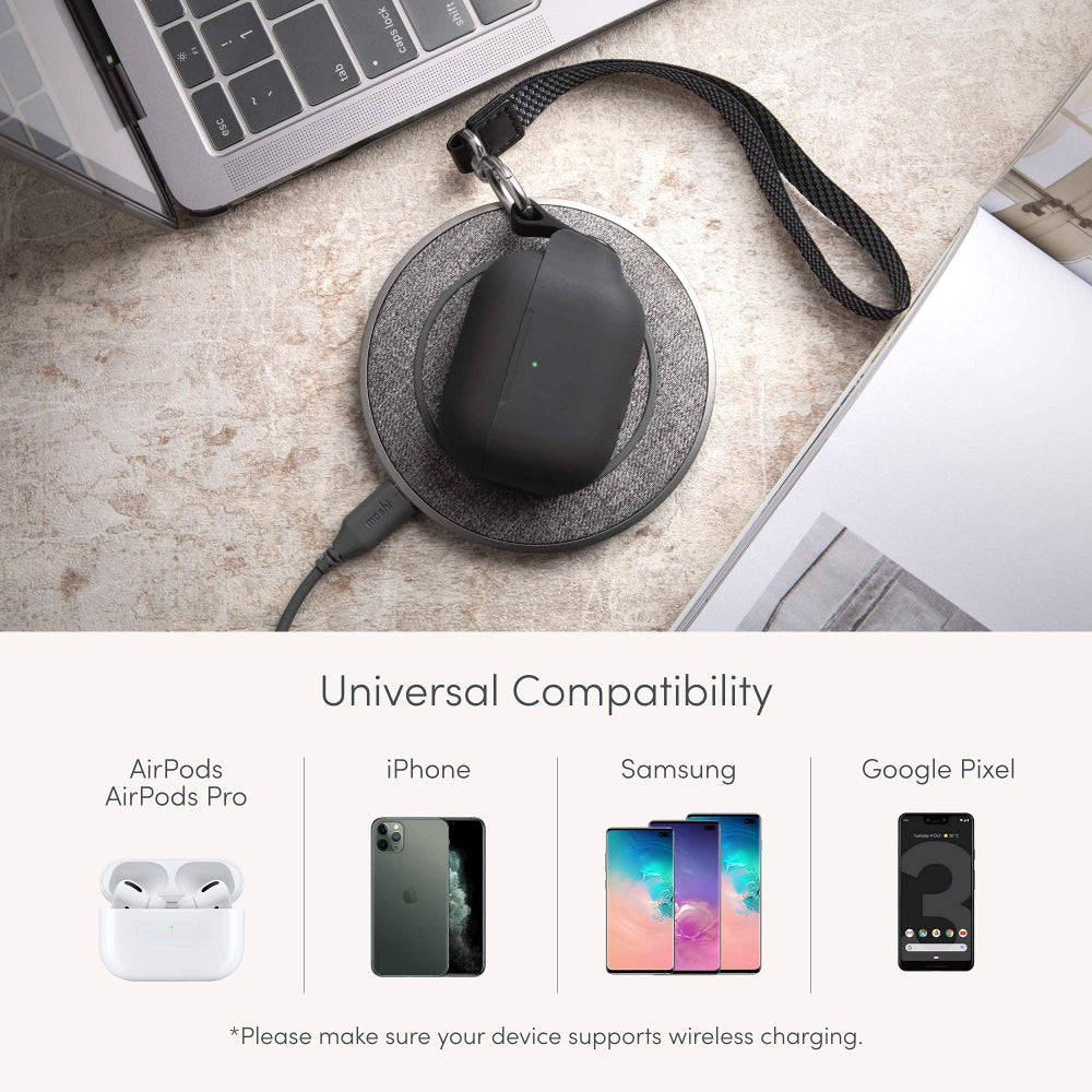 Moshi - Otto Q Wireless Charger Pad, Qi Certified Wireless Charger with Anti-Slip Rubber Base