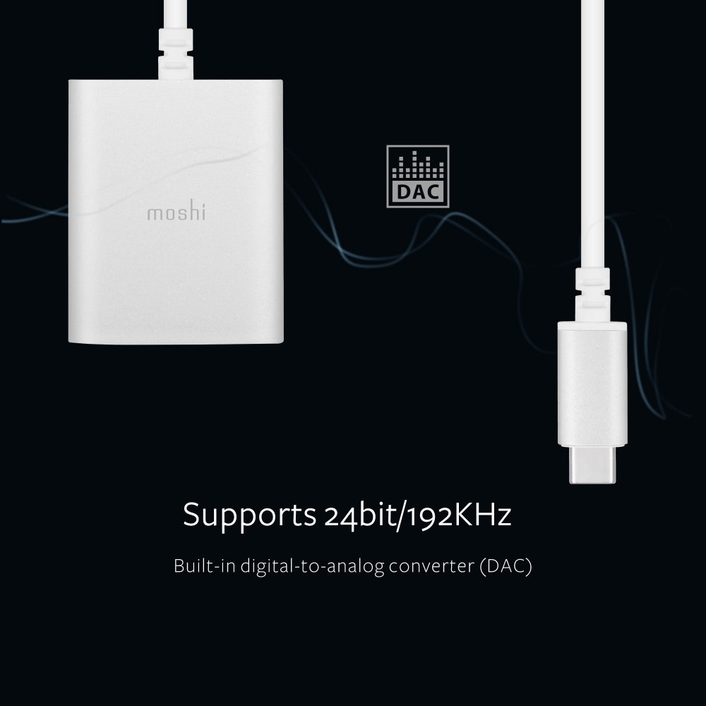 محول الصوت الرقمي MOSHI USB-C مع خاصية الشحن 